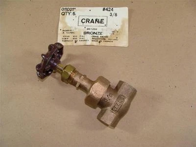 NEW CRANE CAT #424 3/8" NPT THREADED BRONZE GATE VALVE 200# SWP 400# WOG 200 PSI - Image 1 of 4