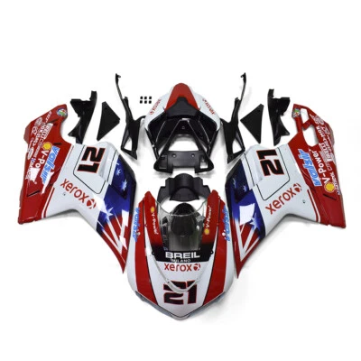 White Red Fairings Kit for Ducati 1098/848/1198 2007 - 2012 Injection Body Kit - Image 1 of 4