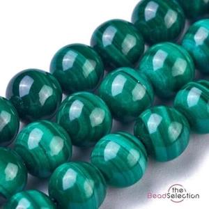 30 Green Malachite Round Beads Natural Gemstone 6mm Chakra Jewellery MakingGS140 - Picture 1 of 5