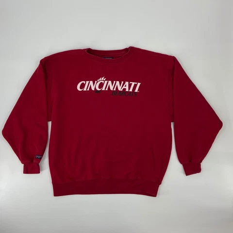 Cincinnati Bearcats Sweater Mens Large Red White Football Sweatshirt Cover