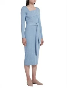 Viktoria & Woods Dress Size AU 4 / EU 32 Midi Bodycon Belted Blue Ribbed - Picture 1 of 18