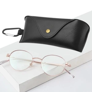 Popular Mens Womens Fashion Round Retro Metal Frame Clear Lens Eye Glasses Pouch - Picture 1 of 1