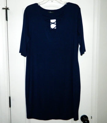 Vestido recto azul marino para mujer talla 2X-nuevo con etiquetas Foto 1 de 4