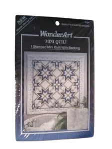 WonderArt stamped Mini Quilt with backing #9102 Floral Starburst 36x36" - Picture 1 of 2