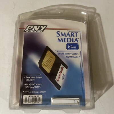 SmartMedia PNY 64MB Camera Memory Card P-SF3064-RF New Sealed In Package - Image 1 of 2