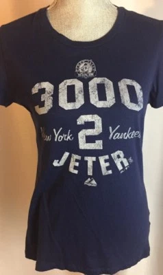 Camiseta Majestic NY Yankees D Jeter "3000" Azul Marino Mujer Mediana Foto 1 de 4