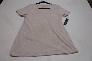 Apt.9 Womens Medium V-Neck Pink & Gray Top Short Sleeve New With Tag - Picture 1 of 2