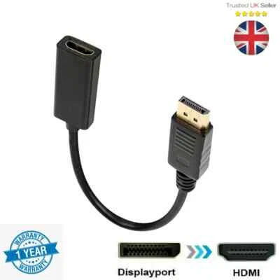 4K Display Port DP To HDMI Female Cable Adapter Converter Display Port for HDTV - Image 1 of 4