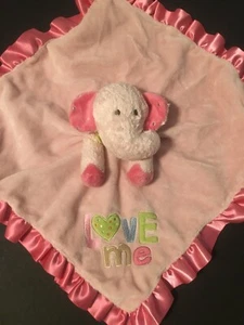 Carters rosa Elefant Lovey Rassel Love Me Satin Minky  - Bild 1 von 6