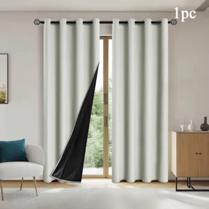 1PC Blackout Curtain Window Curtain Panel Privacy Blackout Lined Bedroom Drapery - Picture 1 of 16