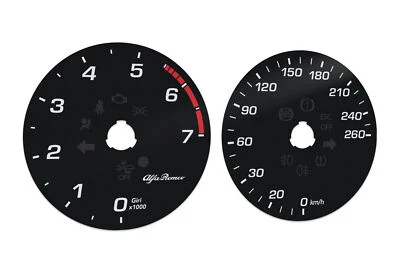 Tachoscheibe Gauge Tachometer für Alfa Romeo Gulia, Stelvio MPH to km/h - Bild 1 von 4
