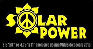 Solar Power Decal Environmental Peace Sunflower Car Window Vinyl Sticker  - Picture 1 of 7