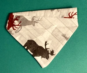 Over Collar Slide On Pet Dog Cat Bandana  DEER / MOOSE  XSMALL - Picture 1 of 1