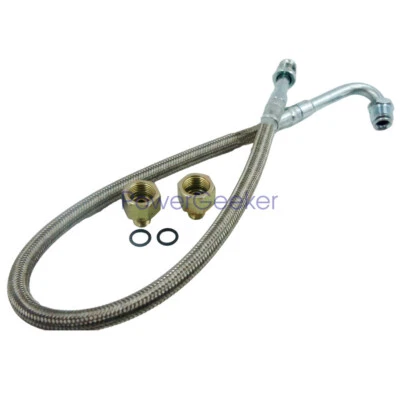 OEM Turbo Oil Feed Line and Connectors For Freightliner FL50 60 70 80 MT35/45 - Image 1 of 4