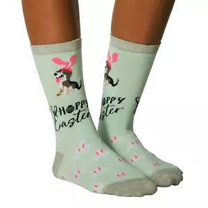 Calcetines Crew para Mujer Hoppy Easter Dog K Talla 9-11 K Campana Primavera Moda Nuevos - Imagen 1 de 1