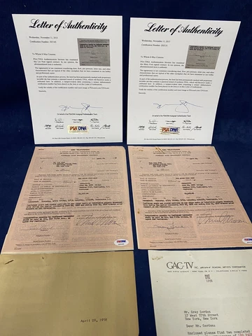 Les Paul & Mary Ford SIGNED CONTRACTS to appear on The Jimmy Dean Show CBS TV Cover
