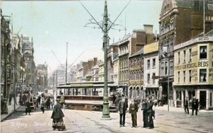 PRINTED POSTCARD OF ST. MARY'S STREET, CARDIFF, GLAMORGAM, WALES BY WRENCH - Picture 1 of 2