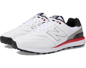 Size 8.5 New Balance 574 Greens V2 MG574WK White/Black Men Spikeless Golf Shoes - Picture 1 of 6