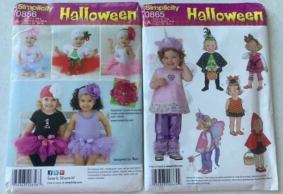Simplicity Patterns #0856 & #0865 UNCUT Halloween Costumes For Infants Toddlers - Image 1 of 4