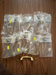 Lot 14 Amerock Vintage Brass Door Cabinet Drawer Pulls Handles 3 1/4" Center - Picture 1 of 4