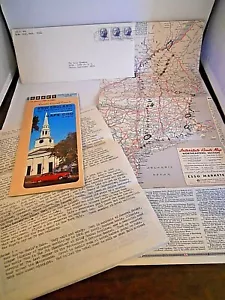 1965 COOK’s Escort Tour Brochure New England Cape Cod + Mappa + Lettera Diario - Foto 1 di 7