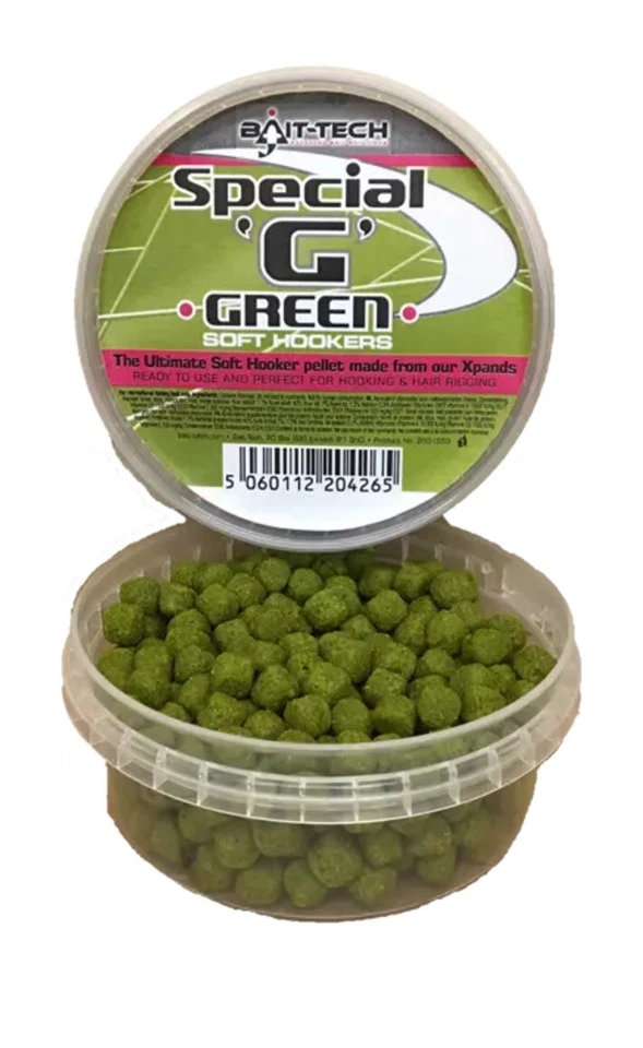 Bait-Tech Soft Hook Pellets - Special G Green 6mm 1 x 90g Bait-Tech Fishing Bait - Image 1 of 1