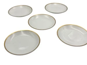 Vtg Hutschenreuther Bavaria Hand Painted Gold Rim Mini Plates 3 3/8" Set Of 5 - Picture 1 of 8