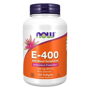 NOW FOODS Vitamin E-400 With Mixed Tocopherols 250 Softgels - Picture 1 of 4
