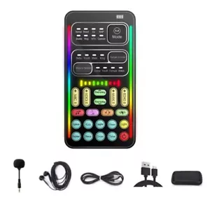 Voice Changer Multiple Audio Effect Bluetooth Compatible Live Stream Sound Cards - Picture 1 of 5