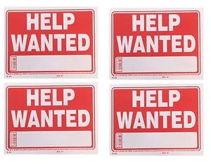 4 Sign- HELP WANTED - Plastic Size: 9"x12" 4pcs  - Bild 1 von 1