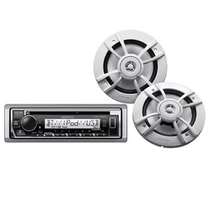 Kenwood Marine Audio Package w/ BT Stereo + 6.5" Boat Speakers Pair PKG-MR382BT - Picture 1 of 4