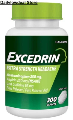 Excedrin Extra Strength Headache Caplets 300 ct Pain Reliever Jumbo Size Box - Image 1 of 4
