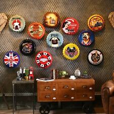 Bottle Caps Metal Tin Signs Capsules Plates Wall Art Vintage Cafe Bar Home Decor