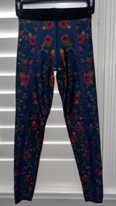 Ultracor Silk Bloom Teal Rose Leggings Size XS - Picture 1 of 4