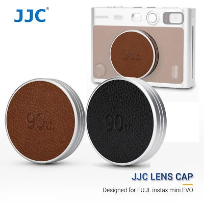 Retro Leather Lens Cap for Fujifilm Fuji Instax Mini EVO Lens Protection Cover - Image 1 of 4