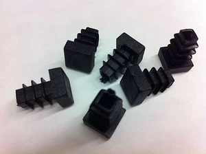 50 x 10mm Black Plastic Blanking End Cap Caps Square Tube Pipe Inserts Bungs - Picture 1 of 1