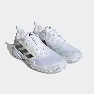 Zapatilla deportiva Adidas Barricade para hombre nueva con etiquetas, blanca/núcleo negro/plata mate, 10 - Imagen 1 de 7