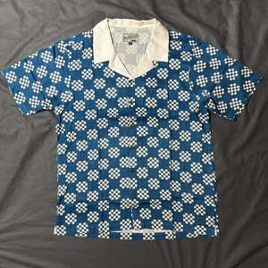 Bogey Jungen Big Check Camp Golf Hemd Herren Gr. Large (M) blau Knopfleiste S/S neu ohne Etikett - Bild 1 von 8