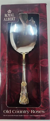 Royal Albert Old Country Roses caçarola de arroz buffet de batata colher de servir nova na caixa - Imagem 1 de 4