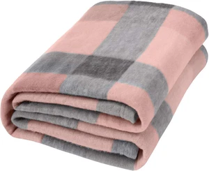 Gingham Teddy Fleece Throw over Bed Blanket Check Warm Supersoft Plush Travel - Picture 1 of 12