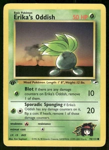 Pokemon Tcg NM Erika's Oddish [1st Edition] #78 Pokemon Gym Heroes - Picture 1 of 2