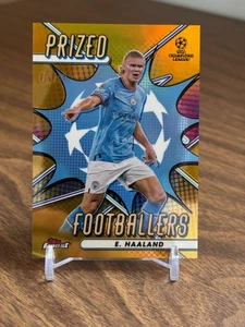 Erling Haaland 2023-24 Topps Finest UCC Prized Footballers Gold Refractor /50 - Picture 1 of 2