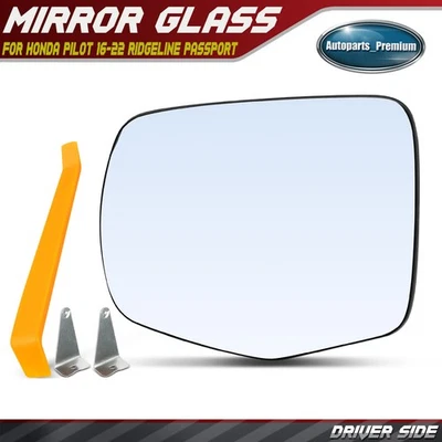 Front Driver Mirror Glass w/ Heated for Honda Pilot 2016-2022 Ridgeline Passport - Image 1 of 4