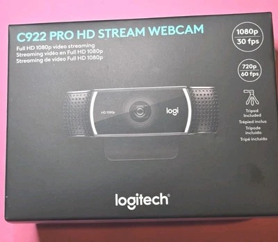 Logitech C922 PRO STREAM Webcam Full HD 1080p 30FPS TRI-POD INCLUDED! New In Box - Image 1 of 4