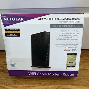 Netgear AC1750 WiFi DOCSIS 3.0 Kabel Modem Router Combo (C6300) - Zdjęcie 1 z 17