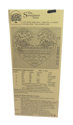 Sweetheart Tree Cross Stitch PATTERN Pumpkin Time Heart Fall Halloween No Charm - Image 1 of 2