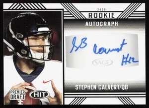 Stephen Calvert 2020 SAGE HIT Rookie Autographs Black #A93 - Liberty Flames - Picture 1 of 2