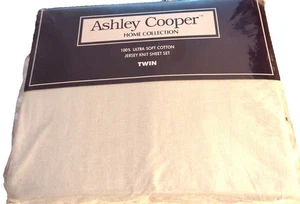 Ashley Cooper Collection Juego de Sábanas Tejido Jersey Algodón Doble Gris Nuevo con Etiquetas - Imagen 1 de 4