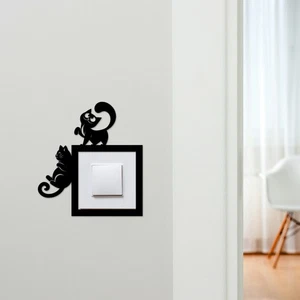 Light Switch Surround Cats Playing Decorative Switch Plate Cover Frame - Picture 1 of 9