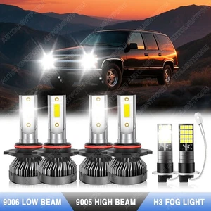 For Chevy Tahoe 1995-1999 Combo LED Headlight High/Low + Fog Light 6000K White - Foto 1 di 16